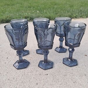 Elegant Blue Goblet Set